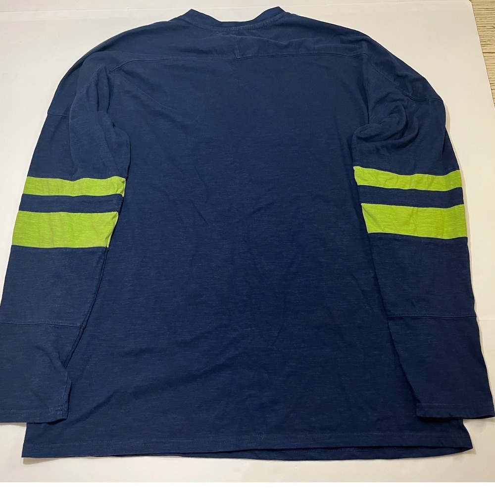 NFL Seattle Seahawks Long Sleeve Shirt Mens 2XL Navy Blue Green Logo Football - Picture 3 of 8